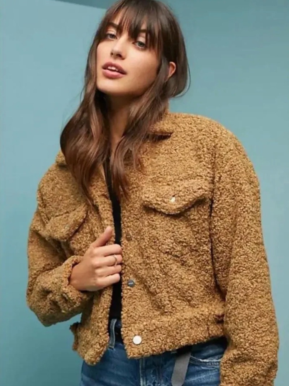 Capulet Aiden Teddy Trucker Jacket SZ L Brown